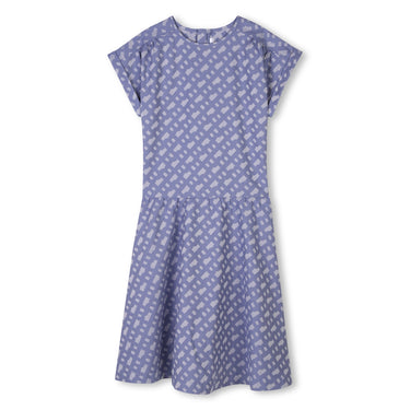 BOSS Vestido para niña y adolescente azul all over print logo